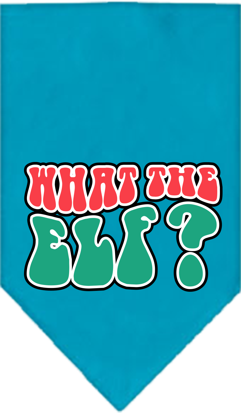 What the Elf Screen Print Bandana Turquoise Size Large